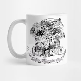 In Search of the Forbidden Temple of A'rob (line art) Mug